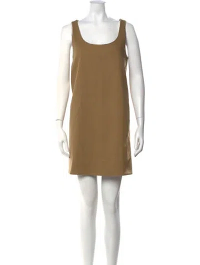 Pre-owned Caron Callahan Scoop Neck Mini Dress W/ Tags In Neutrals