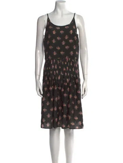 Pre-owned Caron Callahan Silk Knee-length Dress In Black