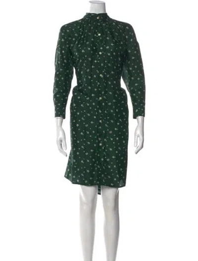 Pre-owned Caron Callahan Silk Knee-length Dress In Green