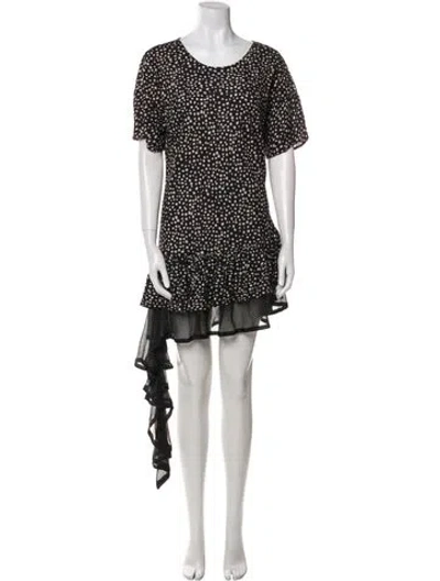 Pre-owned Caron Callahan Silk Mini Dress In Black