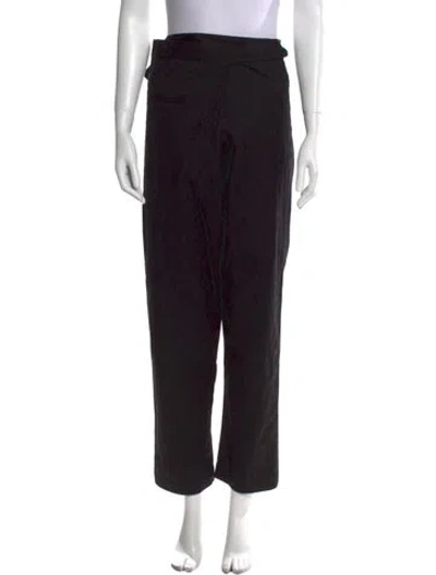 Pre-owned Caron Callahan Straight Leg Pants In Black