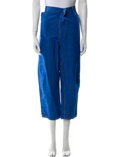 Pre-owned Caron Callahan Straight Leg Pants In Blue