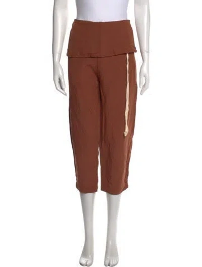 Pre-owned Caron Callahan Straight Leg Pants In Brown