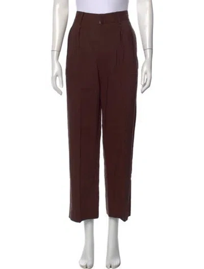 Pre-owned Caron Callahan Straight Leg Pants In Brown