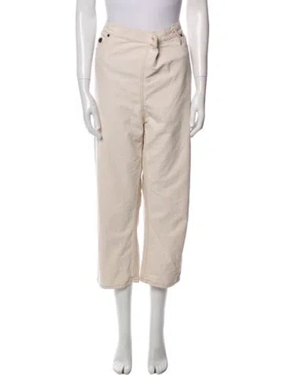 Pre-owned Caron Callahan Straight Leg Pants In Neutral