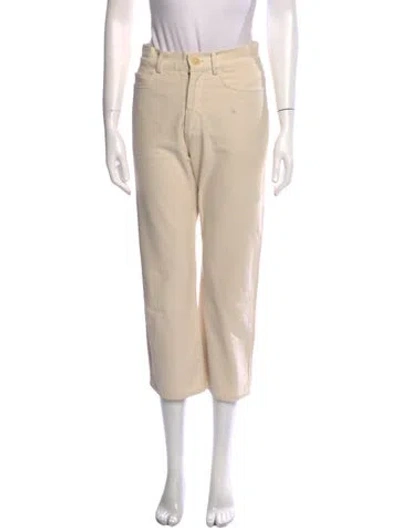 Pre-owned Caron Callahan Straight Leg Pants In Neutral