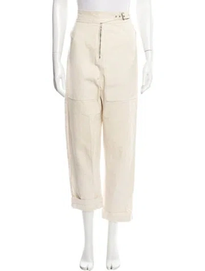 Pre-owned Caron Callahan Straight Leg Pants In Neutral