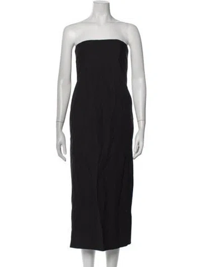 Pre-owned Caron Callahan Strapless Long Dress In Black