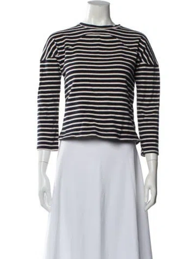 Pre-owned Caron Callahan Striped Crew Neck Top In Multi