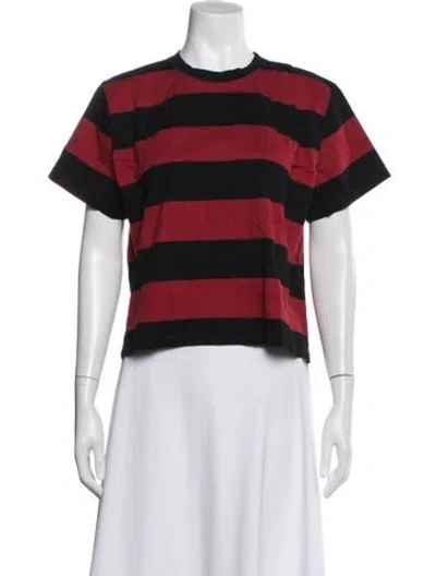 Pre-owned Caron Callahan Striped Crew Neck T-shirt In Multi