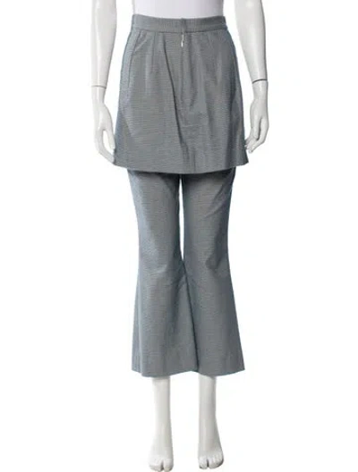 Pre-owned Caron Callahan Striped Wide Leg Pants In Blue