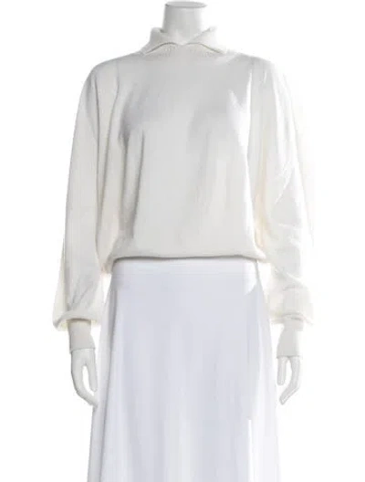 Pre-owned Caron Callahan Turtleneck Sweater In White