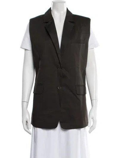Pre-owned Caron Callahan Vest In Green