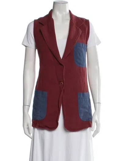 Pre-owned Caron Callahan Vest In Red