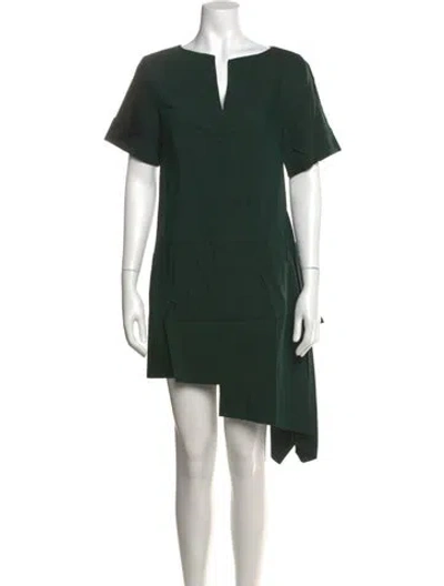 Pre-owned Caron Callahan V-neck Mini Dress W/ Tags In Green