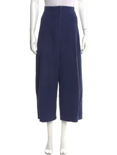 Pre-owned Caron Callahan Wide Leg Pants In Blue