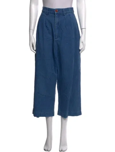 Pre-owned Caron Callahan Wide Leg Pants In Blue