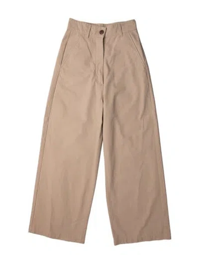 Pre-owned Caron Callahan Wide Leg Pants In Neutral