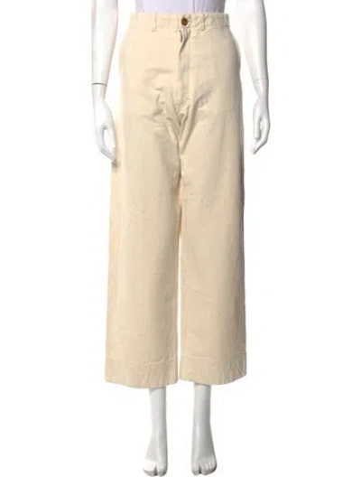 Pre-owned Caron Callahan Wide Leg Pants In Neutrals