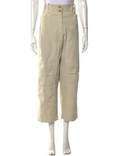 Pre-owned Caron Callahan Wide Leg Pants In Neutrals