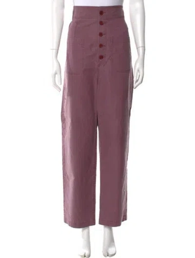 Pre-owned Caron Callahan Wide Leg Pants In Purple