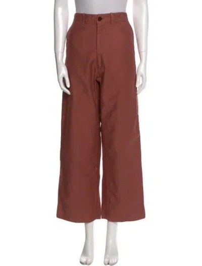 Pre-owned Caron Callahan Wide Leg Pants In Red
