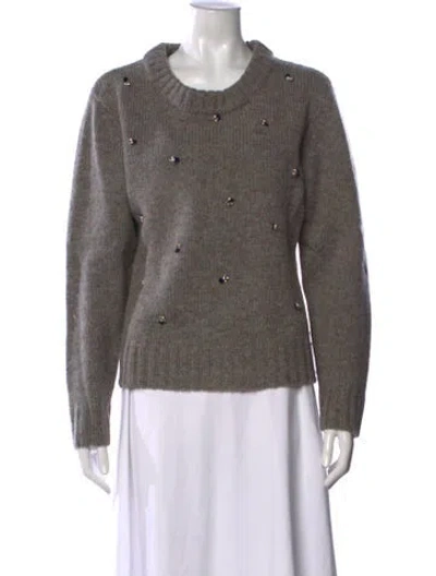 Pre-owned Caron Callahan Wool Crew Neck Sweater In Grey