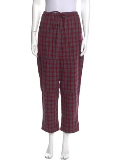 Pre-owned Caron Callahan Wool Straight Leg Pants In Multi
