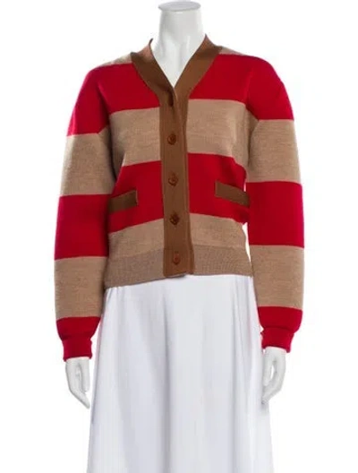 Pre-owned Caron Callahan Wool Striped Sweater In Multi