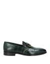 Carpe Diem Man Loafers Dark Green Size 9 Leather