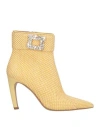 Carpe Diem Woman Ankle Boots Beige Size 10 Textile Fibers In Beige