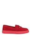 Carpe Diem Woman Loafers Burgundy Size 11 Leather In Red