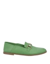 Carpe Diem Woman Loafers Green Size 8 Leather