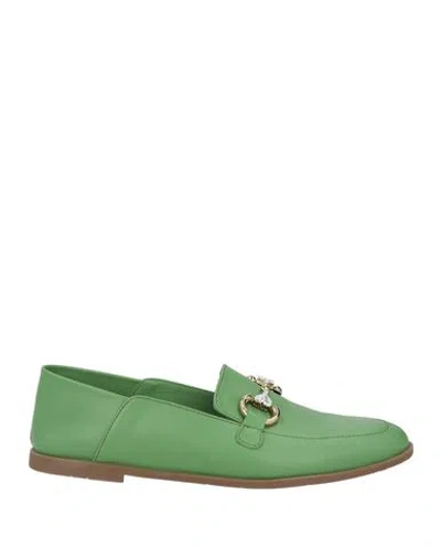 Carpe Diem Woman Loafers Green Size 8 Leather