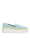 Carpe Diem Woman Loafers Turquoise Size 8 Leather In Blue