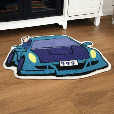 Pre-owned Carpet X Custom Special-shaped Carpet Rug Y2k Car Pattern In Multicolor