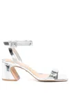 Carrano 60mm Metallic Sandals In Silver