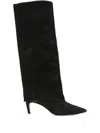 Carrano 60mm Suede Knee-high Boots In Black