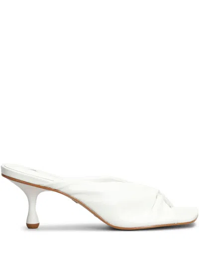 Carrano 70mm Leather Mules In White