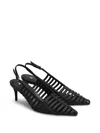 Carrano 70mm Leather Slingback Pumps In 黑色