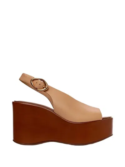 Carrano Anabela Buckle-fastening Wedge Sandals In Brown