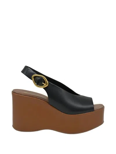 Carrano Anabela Buckle-fastening Wedge Sandals In Purple