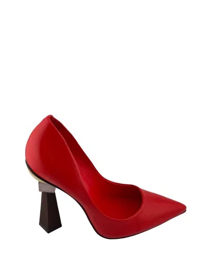 Carrano Anna Leather Pump Heels In Red