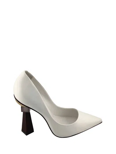 Carrano Anna Leather Pump Heels In White