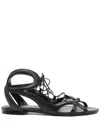 Carrano Artistic Glam Flat Sandals In Black