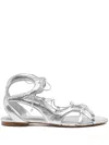 Carrano Artistic Glam Flat Sandals In Silver