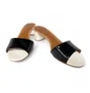 Carrano Corina Low Heel Sandal In Black/white In Multi