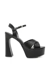 Carrano Crossover-strap Platform Sandals In Black