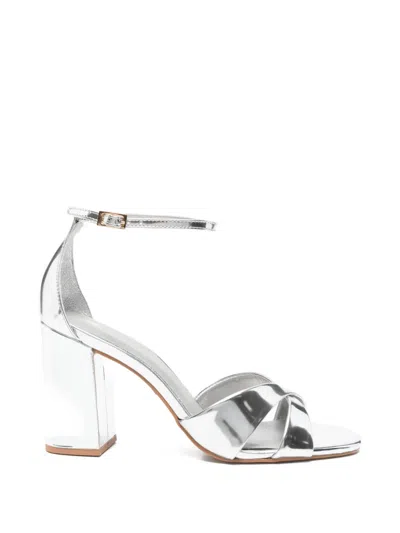 Carrano Crossover-strap Sandals In Metallic