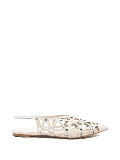 Carrano Embellished Ballet Flats In Neutral